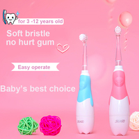 Seago Children Sonic Electric Toothbrush Battery Power LED Light Smart Timer Waterproof IPX7 Replaceable Dupont Brush Head SG513 3